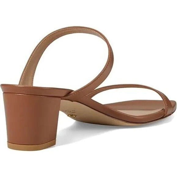 Stuart Weitzman Aleena 50 Sandals Women's US 10 Tan Leather Block Heel KHD823