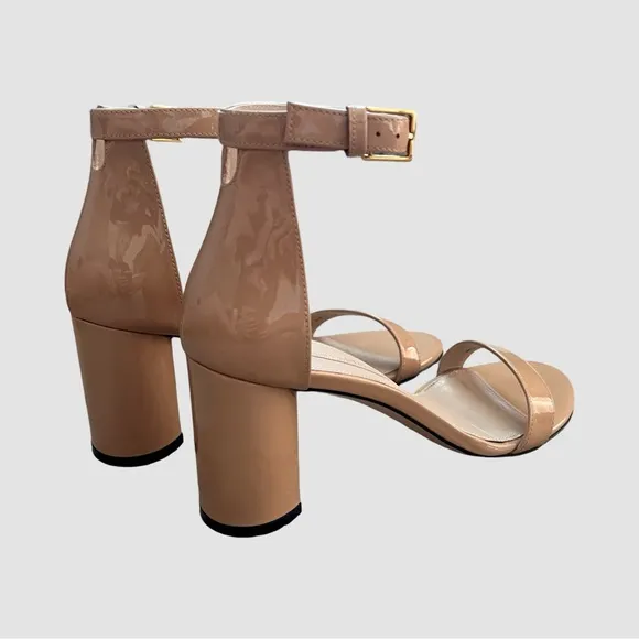 Stuart Weitzman &quot;Nudistcurve&quot; Tan Block Heel Sandals US 7 M ($475)