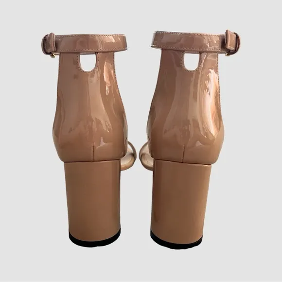 Stuart Weitzman &quot;Nudistcurve&quot; Tan Block Heel Sandals US 7 M ($475)