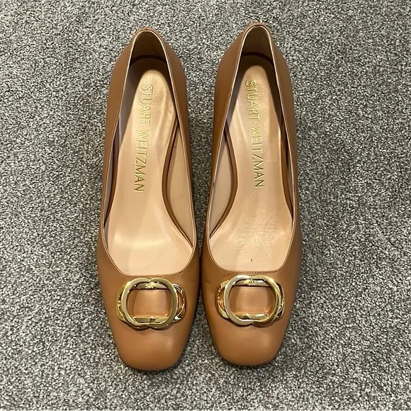 Stuart Weitzman “Anicia” 60 toffee leather pumps 10