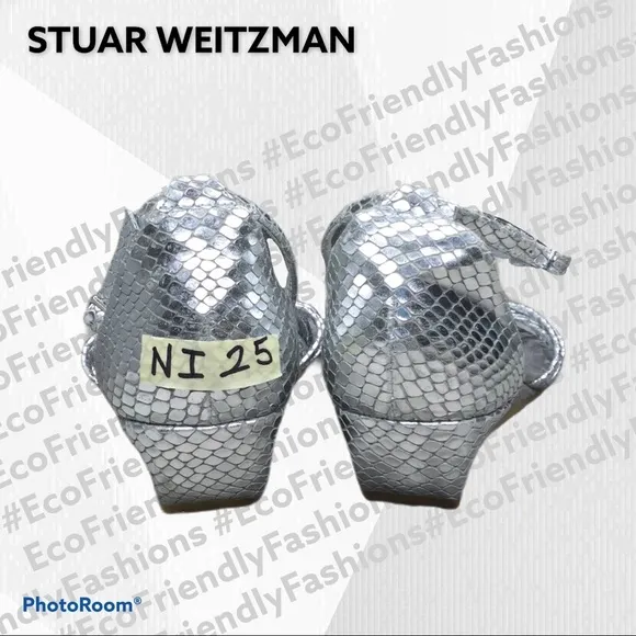 Stuart Weitzman Awaywego Snakeprint Wedge Sandals LUX1**