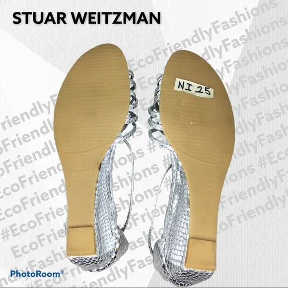 Stuart Weitzman Awaywego Snakeprint Wedge Sandals LUX1**