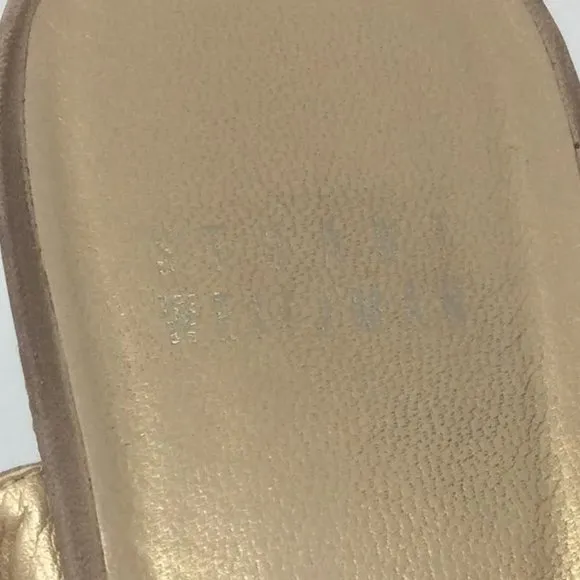 Stuart Weitzman Beige Leather Wedge Sandal 8.5M