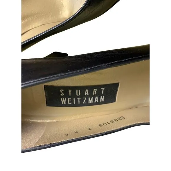 Stuart Weitzman Black Leather Corpcore Pumps - Size 7AA