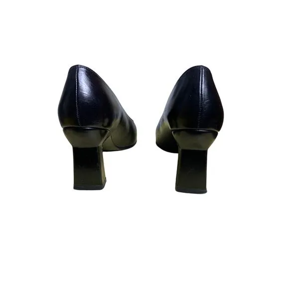 Stuart Weitzman Black Leather Corpcore Pumps - Size 7AA