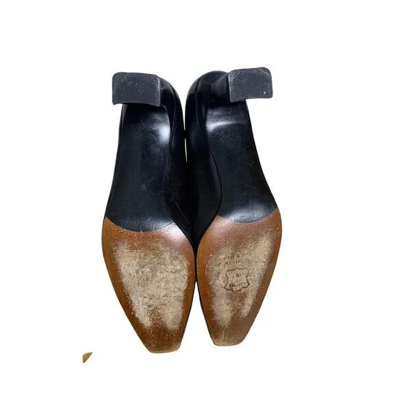 Stuart Weitzman Black Leather Corpcore Pumps - Size 7AA