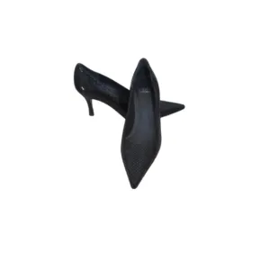 Stuart Weitzman Black Leather Embossed Pointed Toe Pumps Size 8M