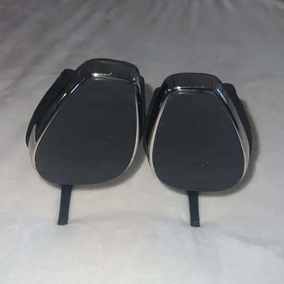 Stuart Weitzman Black Suede Damsel Platform Slide Sandals