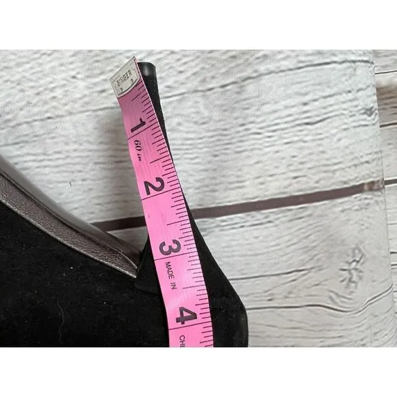 STUART WEITZMAN black suede leather bow high heel pump classic shoes size 10