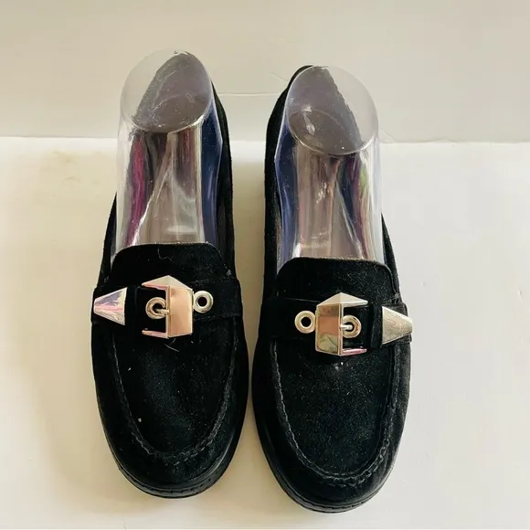 Stuart Weitzman Black Suede Loafers Size 9