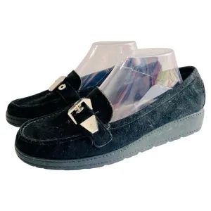 Stuart Weitzman Black Suede Loafers Size 9