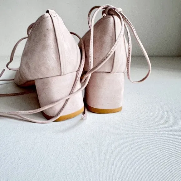 Stuart Weitzman Cordon Hush Suede Lace Up Ballerina Pumps Shoes Size 10.5