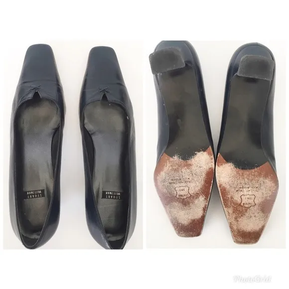 Stuart Weitzman || DARK NAVY Block Kitten Heel