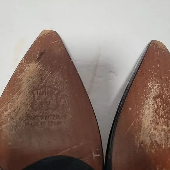 Stuart Weitzman D'Orsay Patent Leather Pumps Snake Skin Pattern Size 9 N