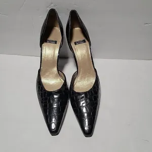 Stuart Weitzman D'Orsay Patent Leather Pumps Snake Skin Pattern Size 9 N