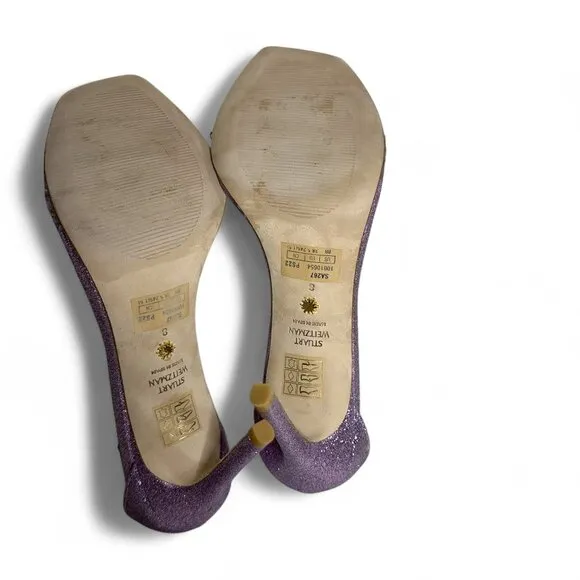 Stuart Weitzman Glitter Lilac High Heel PVC Sandal sz 8 NWOT