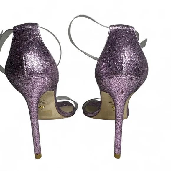 Stuart Weitzman Glitter Lilac High Heel PVC Sandal sz 8 NWOT