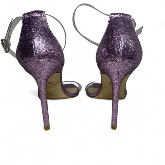 Stuart Weitzman Glitter Lilac High Heel PVC Sandal sz 8 NWOT