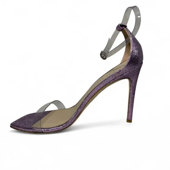 Stuart Weitzman Glitter Lilac High Heel PVC Sandal sz 8 NWOT