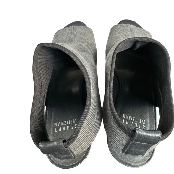 Stuart Weitzman Glover Stretch Wedge Denim Grey Sandals Women’s Size 8