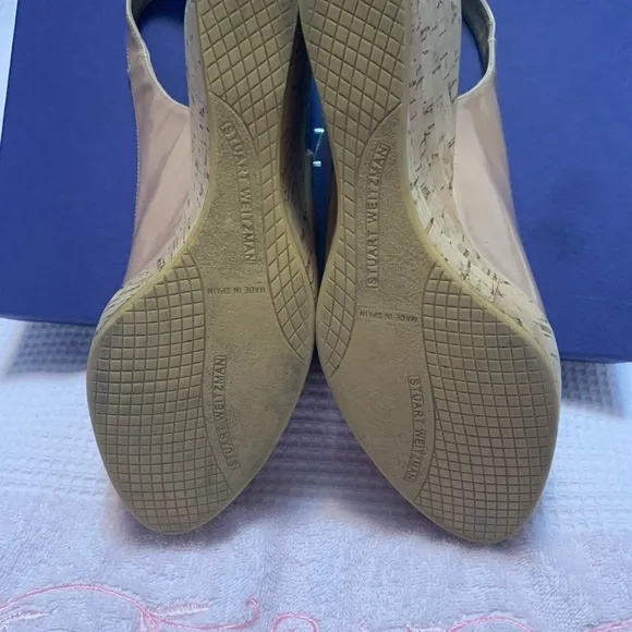 Stuart Weitzman Jean Patent Wedge Sandals