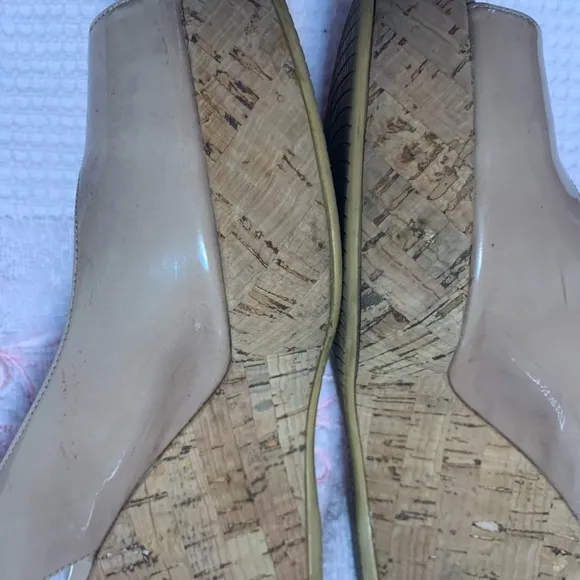 Stuart Weitzman Jean Patent Wedge Sandals