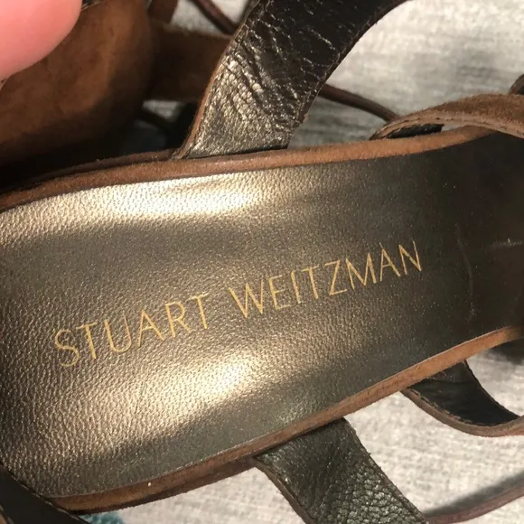 Stuart Weitzman Lace Up Suede Sandals
