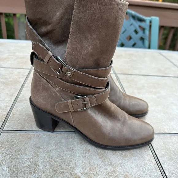 STUART WEITZMAN  leather block heel Dallas ANKLE BOOTS