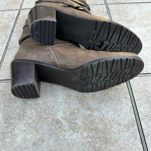 STUART WEITZMAN  leather block heel Dallas ANKLE BOOTS