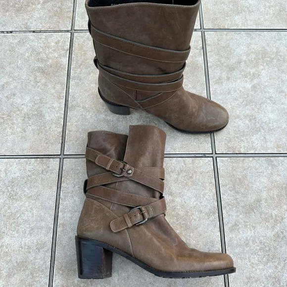 STUART WEITZMAN  leather block heel Dallas ANKLE BOOTS