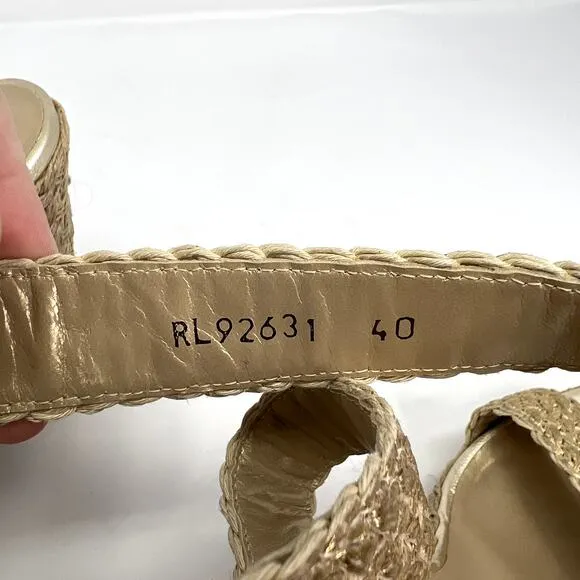 Stuart Weitzman NEW Alex Gilt Metallic Wedge Sandals