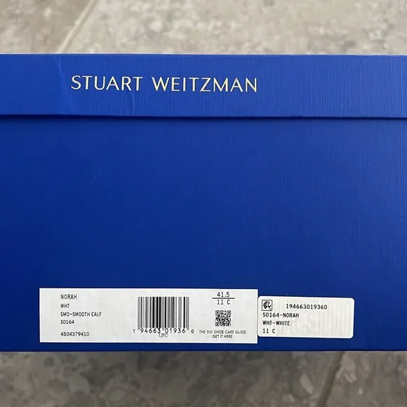 Stuart Weitzman Norah Platform Block Heel Chelsea Boots, White Size 41.5/11 New