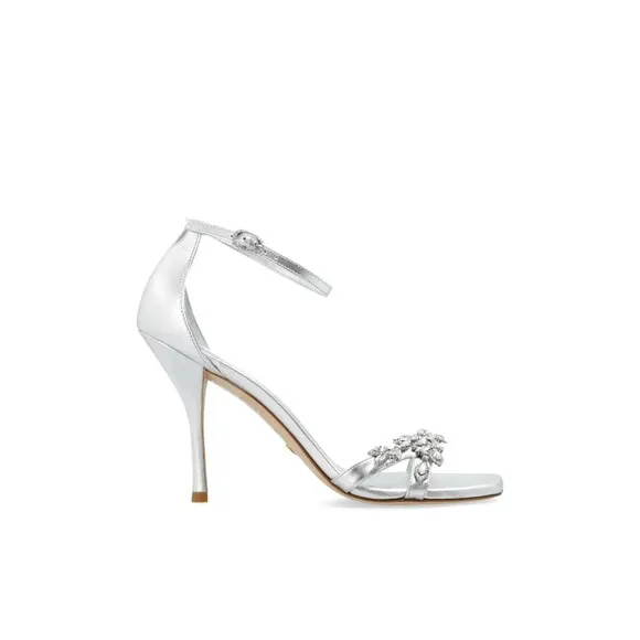 Stuart Weitzman Nudist Vow 100 Sandal Square Toe Crystal High Heel $650 Sz 9,10