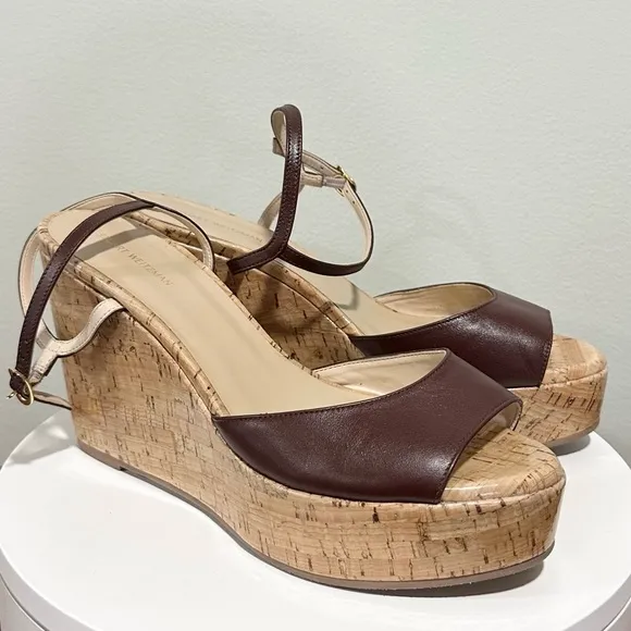 🌹STUART WEITZMAN🌹 Palmina Leather Wedge Sandals Size: 9.5B