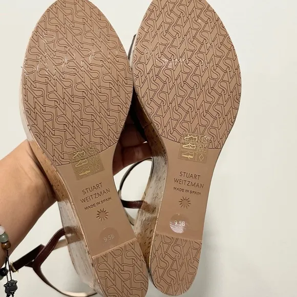 🌹STUART WEITZMAN🌹 Palmina Leather Wedge Sandals Size: 9.5B