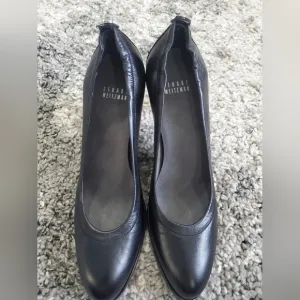 Stuart Weitzman Platform Pump  Rounded-Toe Black Women's Shoes Sz 8 N New W Box