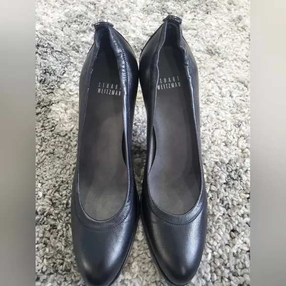 Stuart Weitzman Platform Pump  Rounded-Toe Black Women's Shoes Sz 8 N New W Box