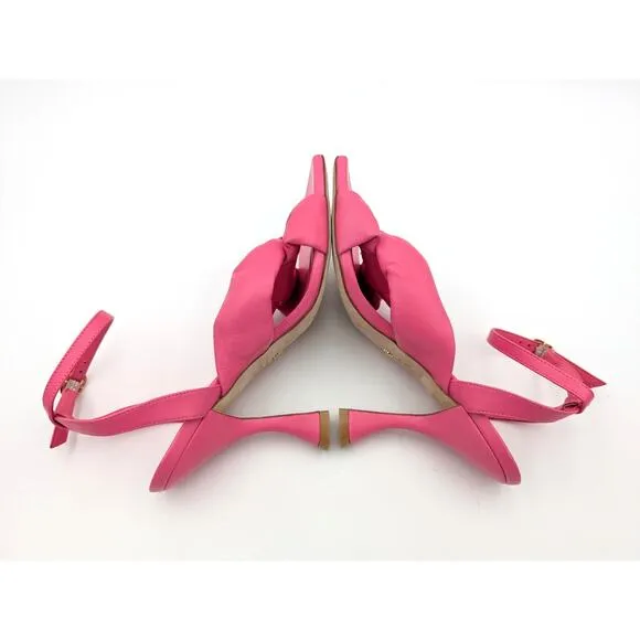 Stuart Weitzman Playa Ankle Strap Knotted High Heel Sandal Pink Size US7B EU37.5