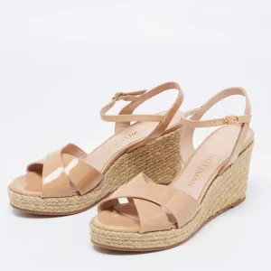 Stuart Weitzman Rosemarie Patent Leather Wedge Sandals Size 9