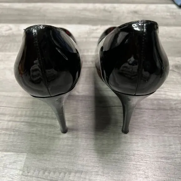 Stuart Weitzman Rowswoon Patent leather Pumps Platform Heels Shoes Black Size 8