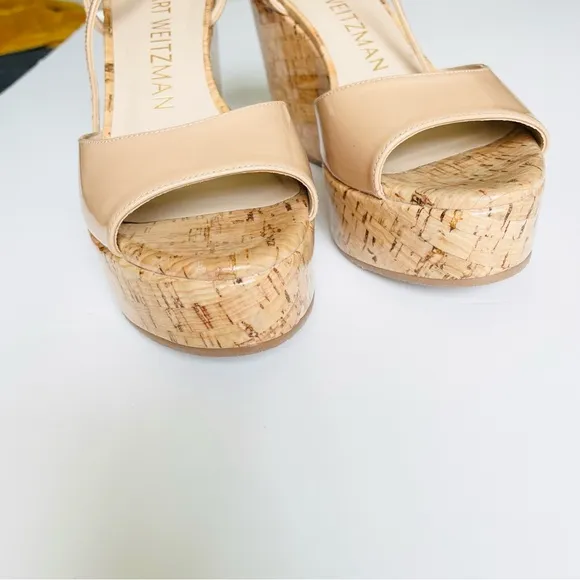 Stuart Weitzman SIZE 6.5 Palmina patent leather platform sandals