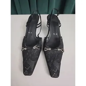 Stuart Weitzman Sling Back‎ Pumps Black Size 8.5 N Hampton