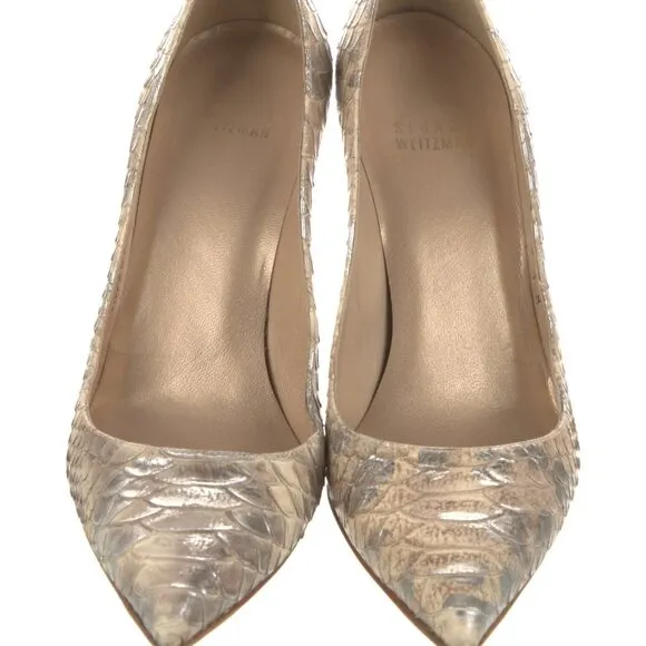 Stuart Weitzman Snakeskin Animal Print Pumps Heel Shoes size 6.5