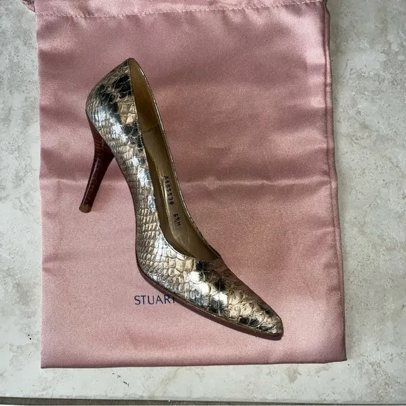 Stuart Weitzman Snakeskin Animal Print Pumps Heel Shoes size 6.5