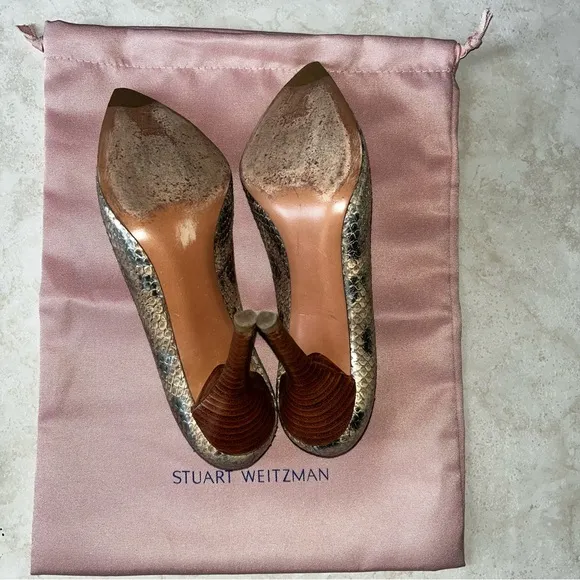 Stuart Weitzman Snakeskin Animal Print Pumps Heel Shoes size 6.5