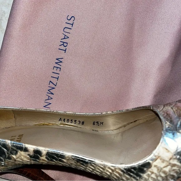 Stuart Weitzman Snakeskin Animal Print Pumps Heel Shoes size 6.5