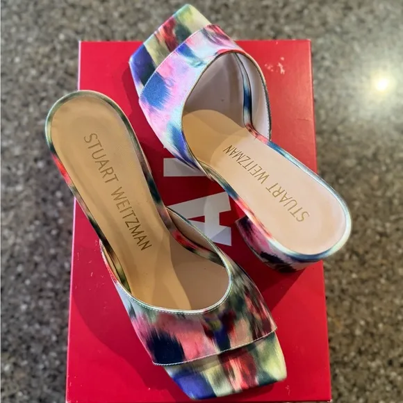 Stuart Weitzman - Tia 85 Floral Haze Block Sandals
