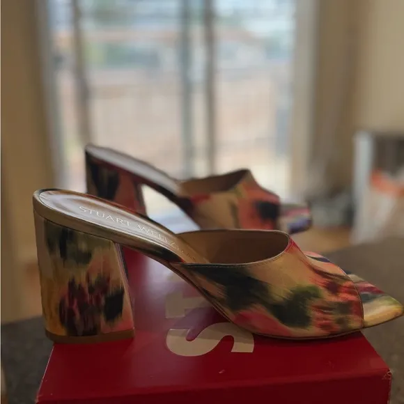 Stuart Weitzman - Tia 85 Floral Haze Block Sandals