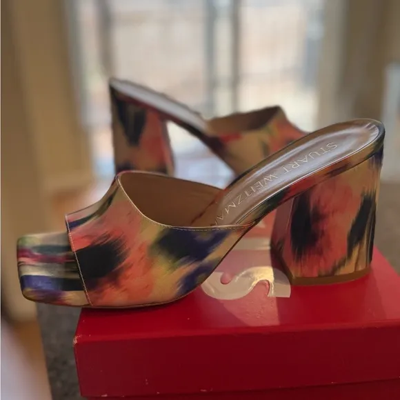 Stuart Weitzman - Tia 85 Floral Haze Block Sandals