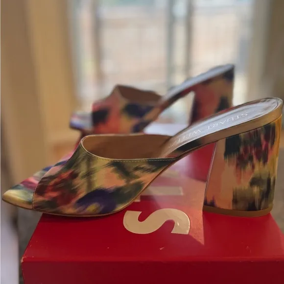 Stuart Weitzman - Tia 85 Floral Haze Block Sandals